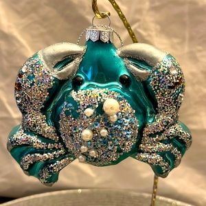 Crab Glass Christmas Tree Ornament